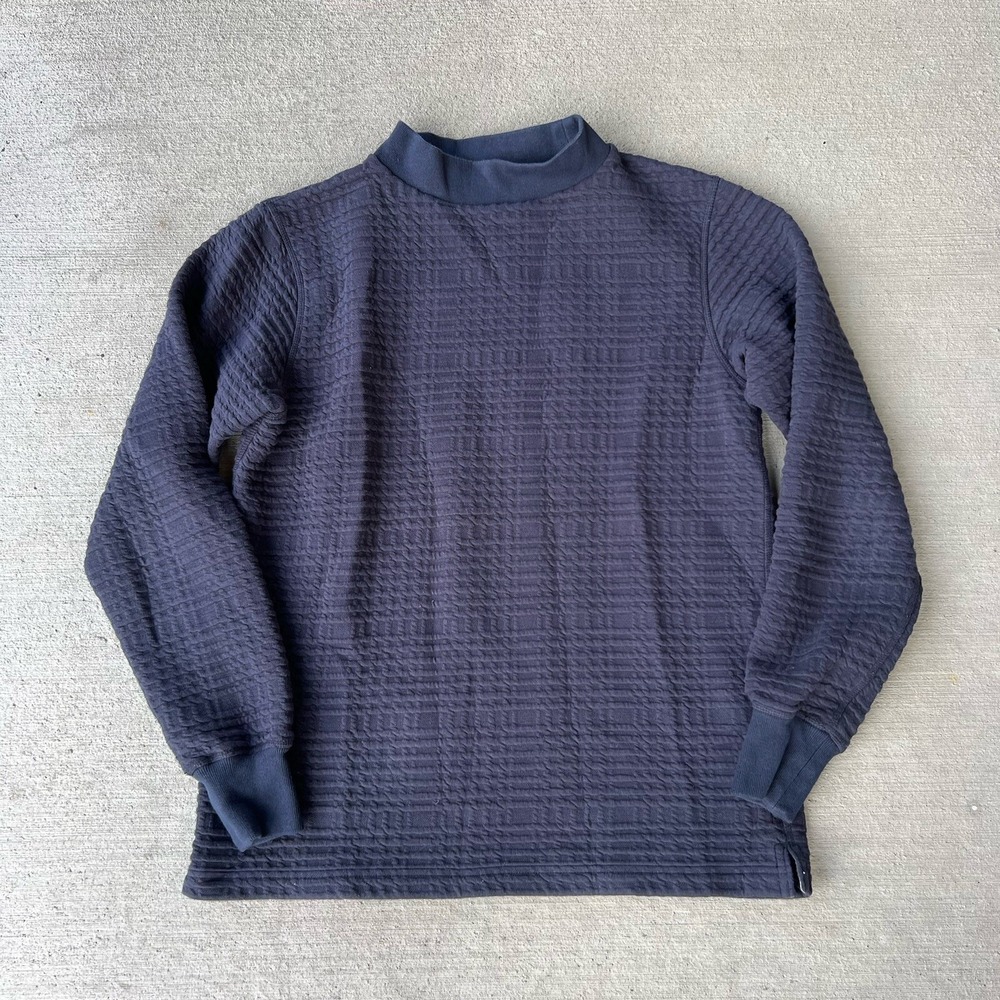 Maiden Noir Men's Quilted Mock Neck Pullover‎ Shirt Long Sleeve Size S